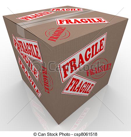 Illustration   Fragile Cardboard Box Shipment Package Handle With Care
