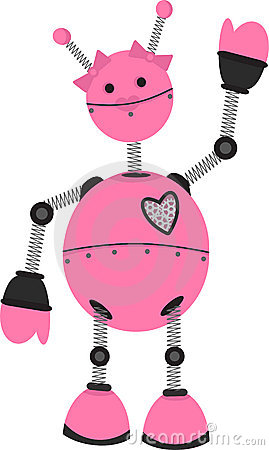 Pink Girl Robot Stock Image   Image  10284091