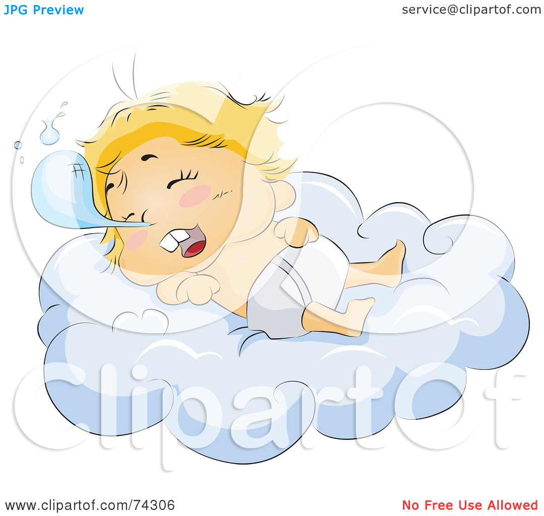 Royalty Free  Rf  Clipart Illustration Of A Drooling Baby Sleeping On