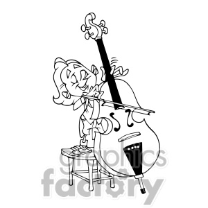 Child Viola Musician Cartoon Caricature