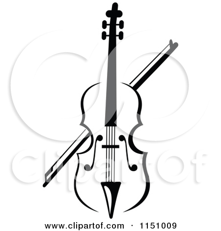 Fiddle Clipart 1151009 Clipart Of A Black And White Viola Or Fiddle