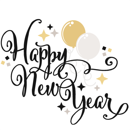 Happy New Year Svg Scrapbook Title Balloons Svg Cut Files Free Svgs