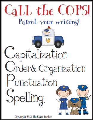 3rd Grade Thoughts  Writers Workshop  Revising  Arms    Editing  Cops