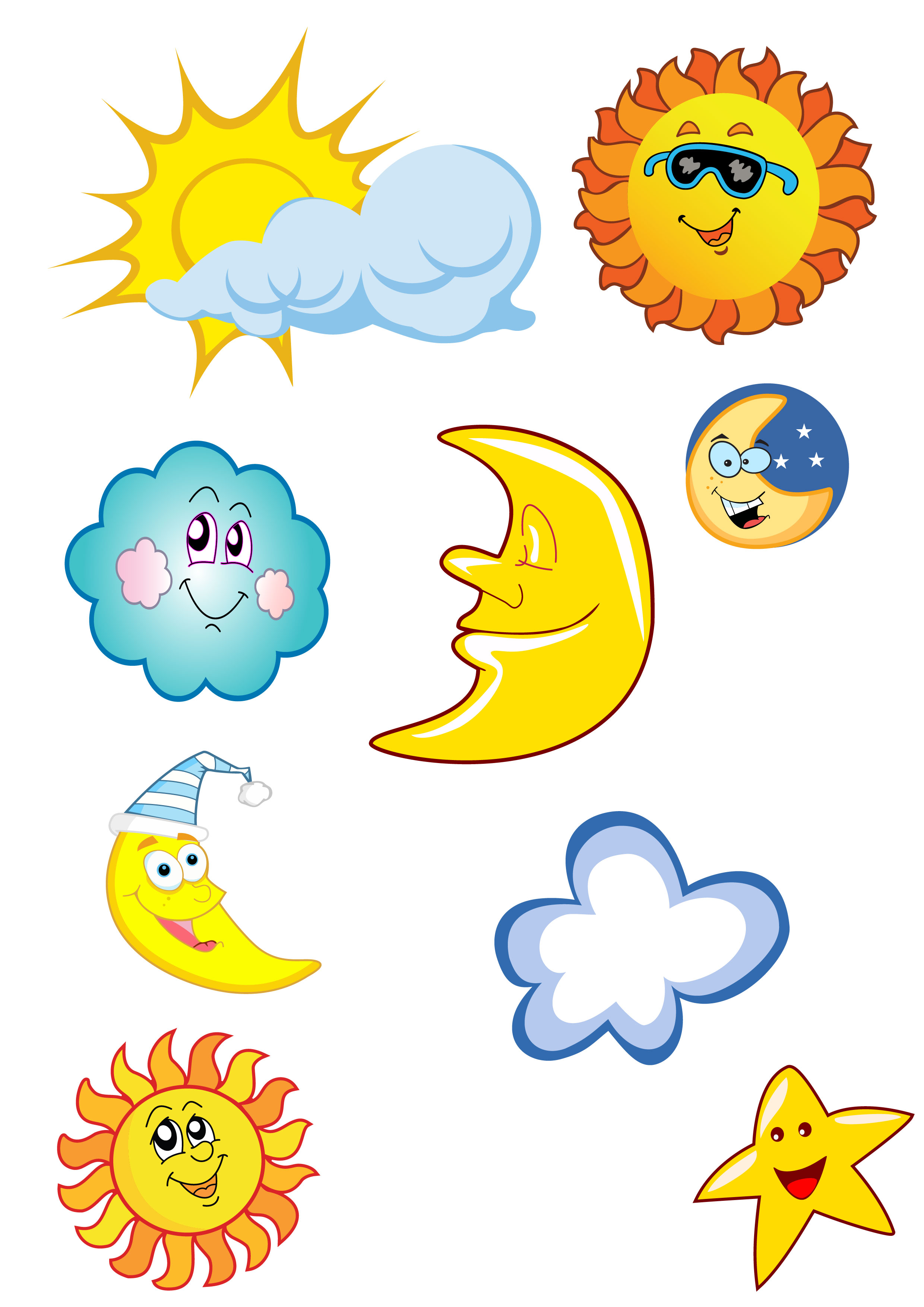 And Clouds Clip Art Sun With Sunglasses Illustration Smiling Cloud And
