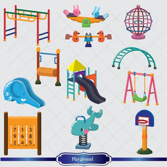 Cute Playground Clipart  Kids Illustration  Colorful Playground Clipa
