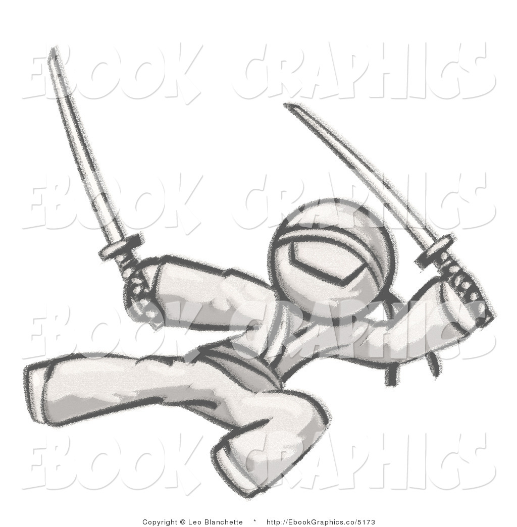 Ninja Kick Clipart Mascot Male Ninja Kicking