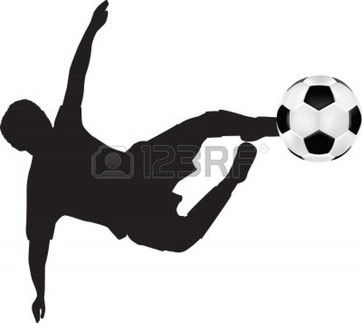 Silhouettes Girl Soccer Player Kicking Ball