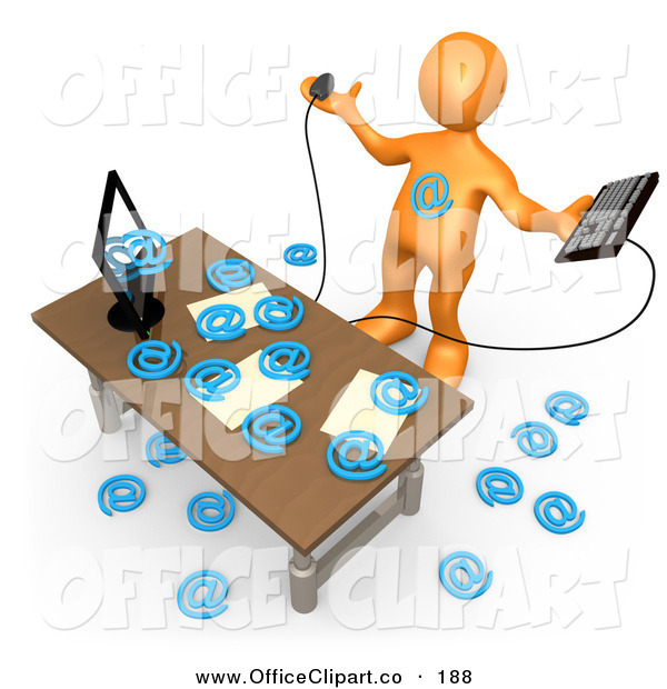 Clip Art Of A Crazy Overwhelmed Orange Person Being Attacked By At