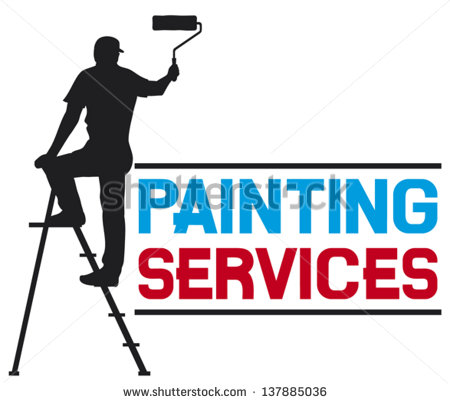 Painting Services Design   Illustration Of A Man Painting The Wall