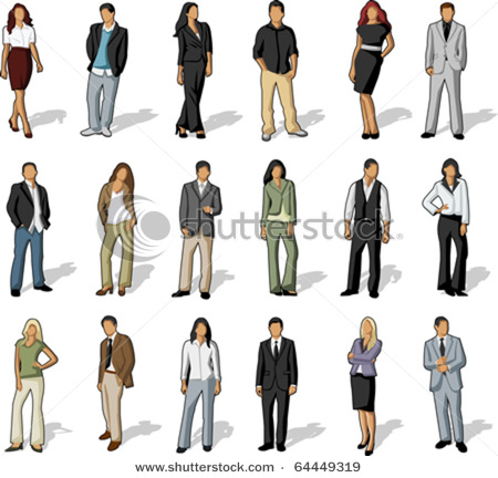 Vector Clip Art Illustration Of Business And Office People Both