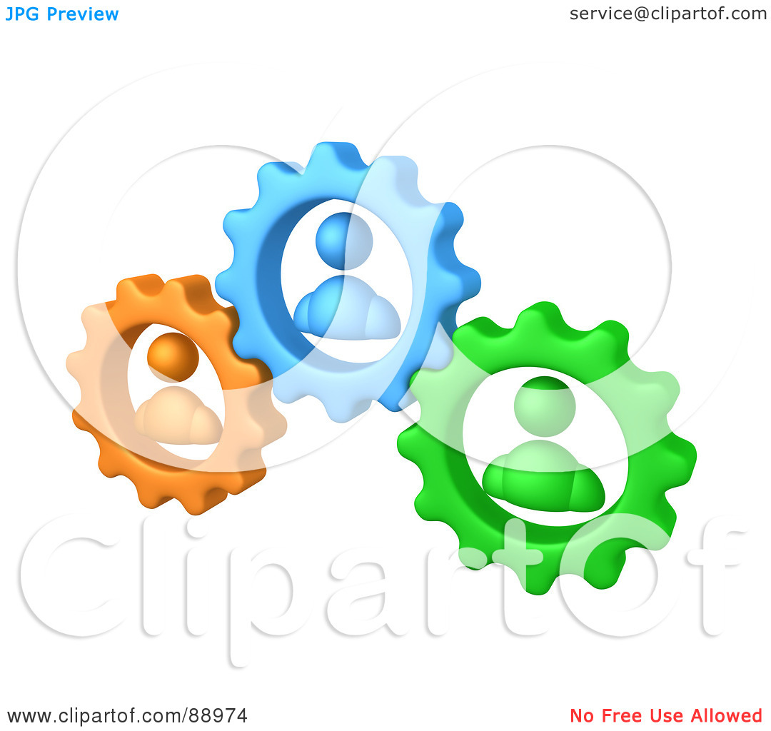 Working Together Clipart Royalty Free Rf Clipart Illustration Of Green