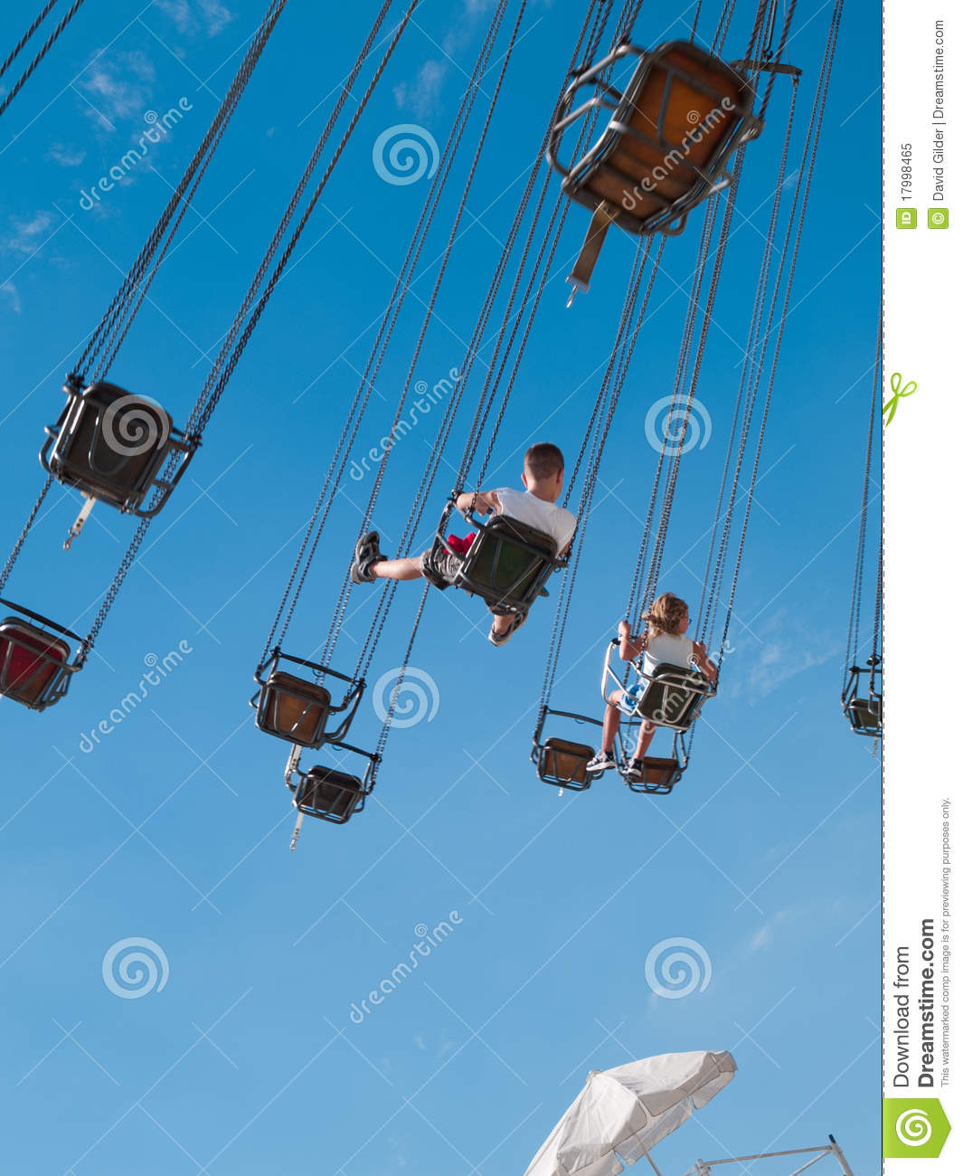     High Above The State Fair Of Texas On A Rotating Swing Thrill Ride