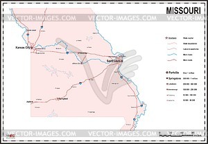 Missouri Map   Vector Clipart