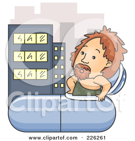 Rf  Clipart Illustration Of A Caveman Emerging From A Time Capsule