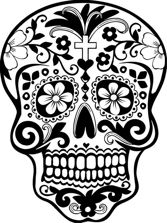 Sugar Skull Wall Vinyl Decal Sticker Art From Boopdecals On Etsy