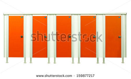 Bathroom Stall Door Clipart Colorful Orange Restroom Stall