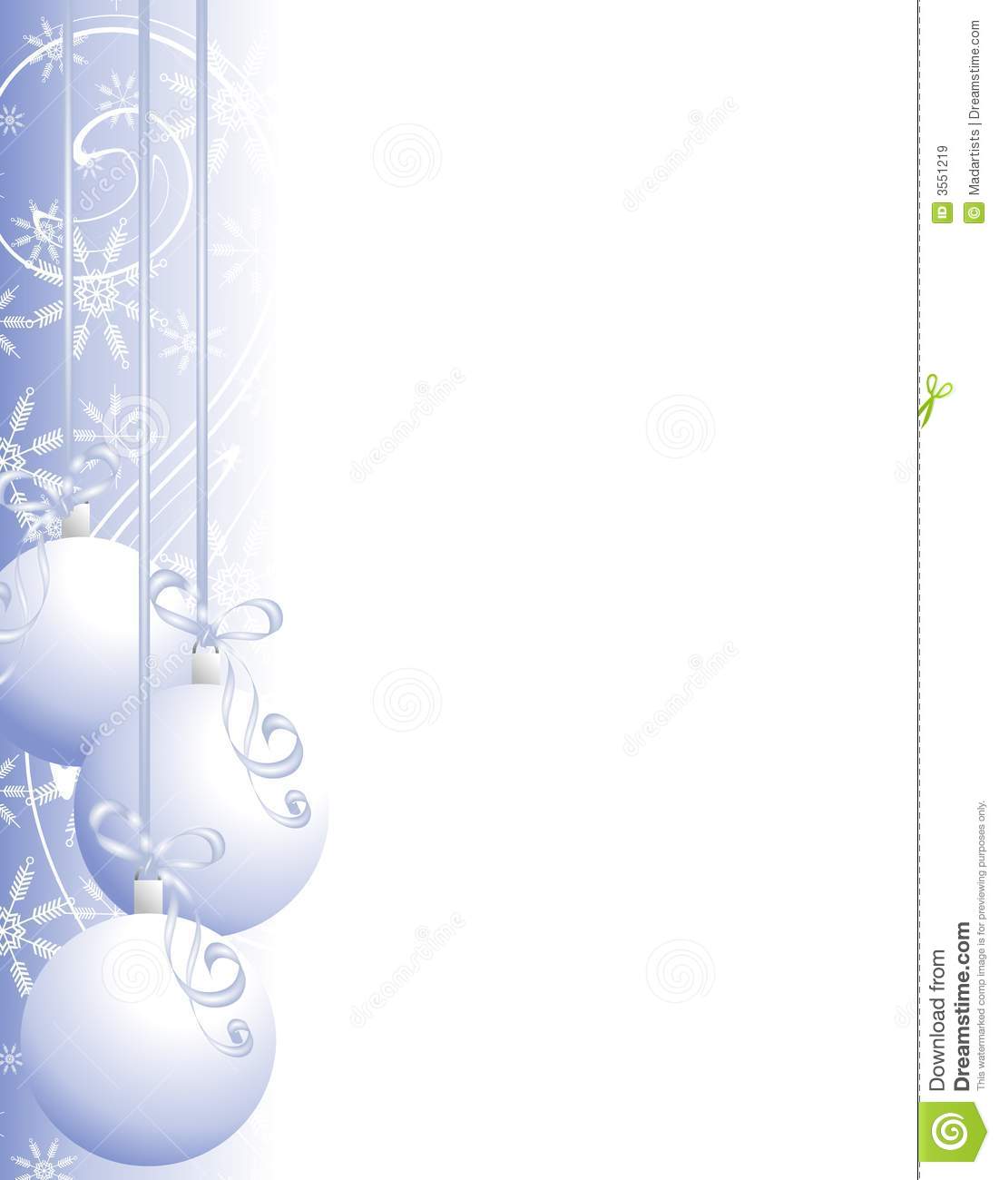 Christmas Page Border With Holiday Embellishments Of Snowflakes And