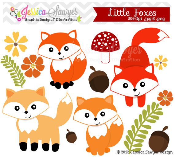 Clipart Woodland Woodland Clip Party Supplies Clip Art Baby Foxes