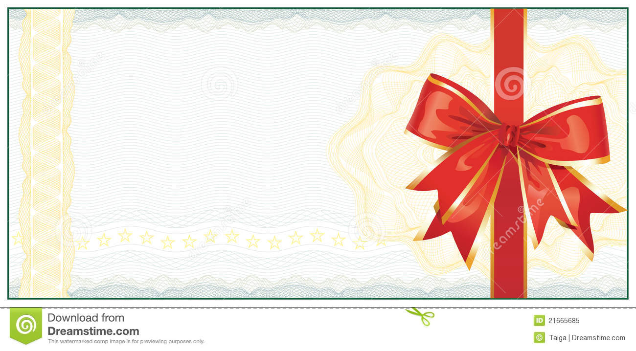 Golden Gift Certificate Or Discount Coupon Royalty Free Stock Photo