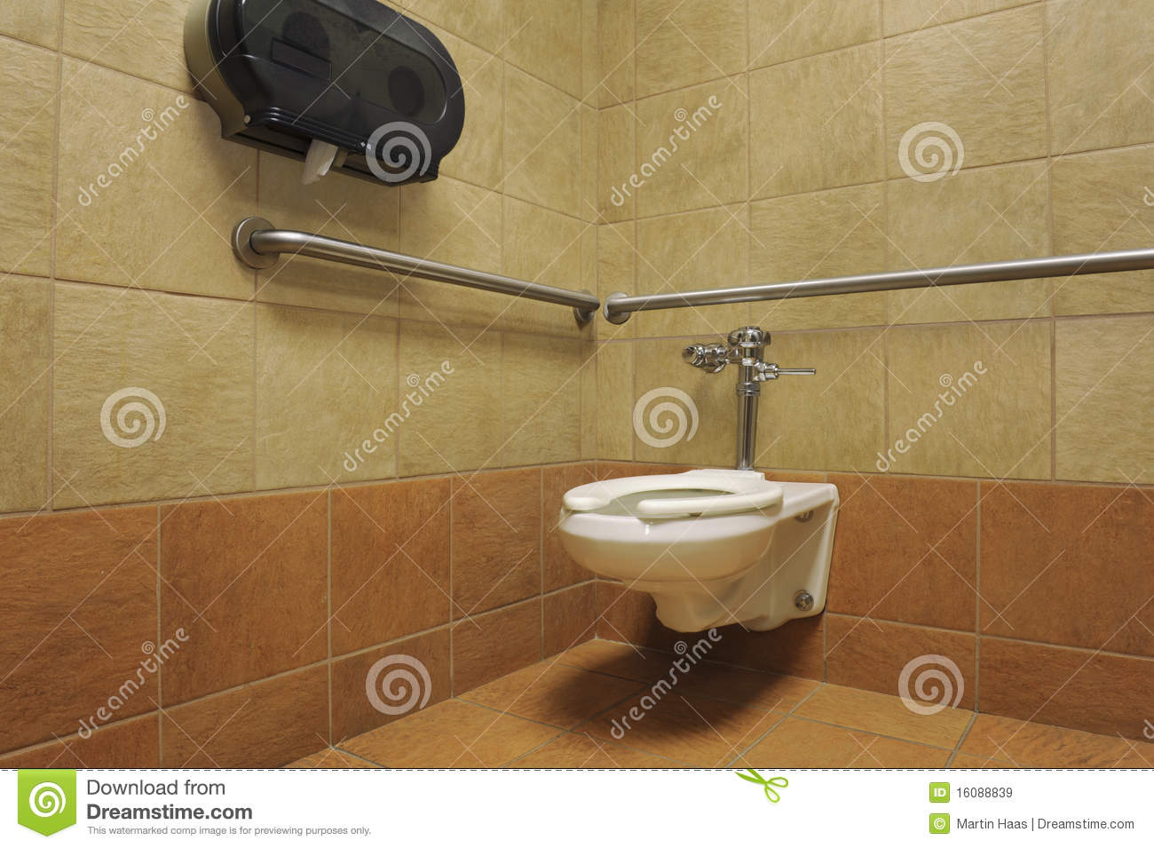 Toilet In A Public Restroom Stall Royalty Free Stock Images   Image