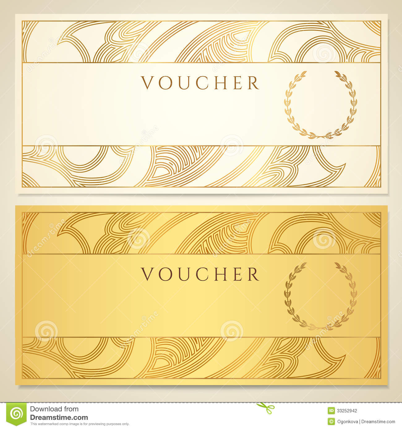Voucher Gift Certificate Coupon Template  Stock Photography   Image