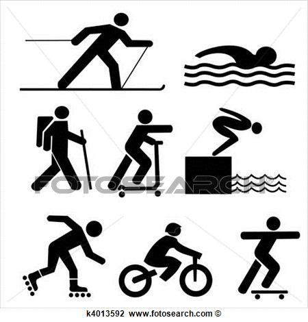 Clip Art   Figures Exercising Silhouettes  Fotosearch   Search Clipart