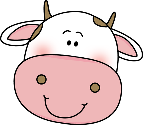 Cow Head Clip Art Image   Cute Smiling Cow Head With Brown Spots