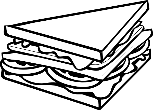 Sandwich Half B W2 Clip Art At Clker Com   Vector Clip Art Online