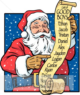     Santa Clipart Good Girl List Clipart Santas List Clipart Jolly Santa