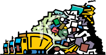0901 0904 4518 Trucks Dumping Garbage At A Landfill Clipart Image Png