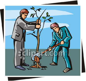 Cartoon Of Girl Planting A Tree By Matthias