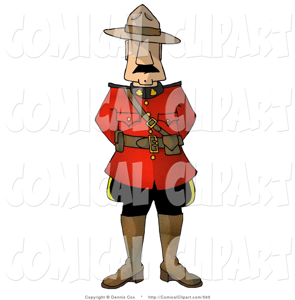 Clip Art Of A Royal Canadian Mounted Police  Rcmp  Officer In Uniform