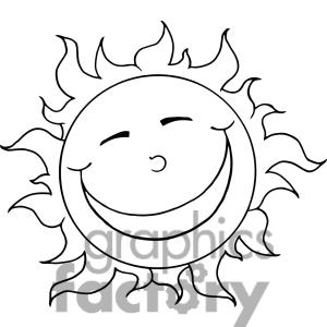 Royalty Free Black And White Sun Clipart Image Picture Art   381997