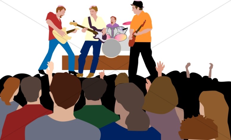 Youth Rock Concert   Worship Clipart