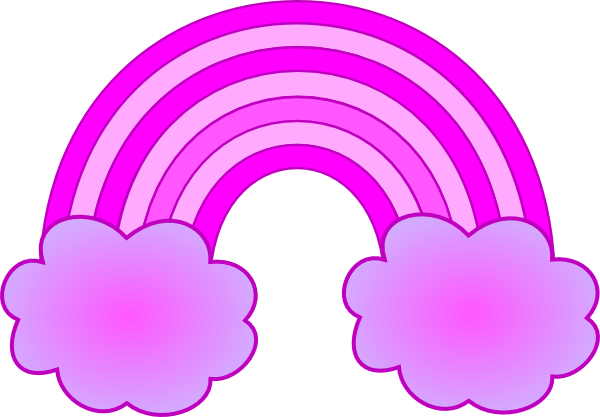 And Pink Rainbow With 2 Clouds Clip Art At Clker Com   Vector Clip Art