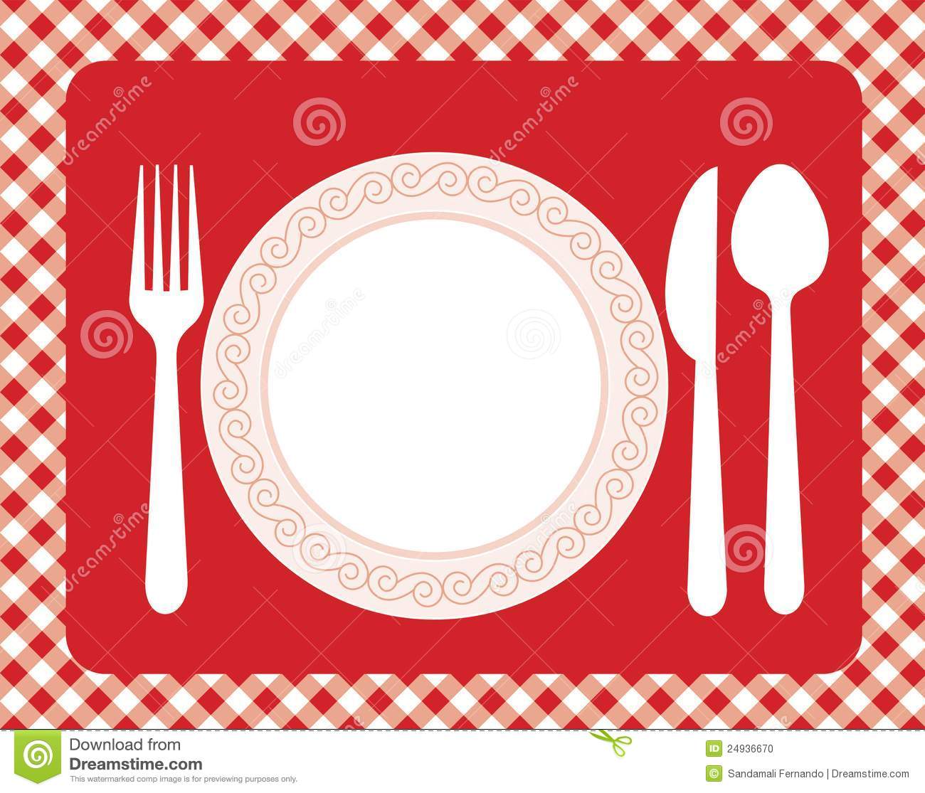 Dinner Invitation Card Background With Spoon Knife And Fork 