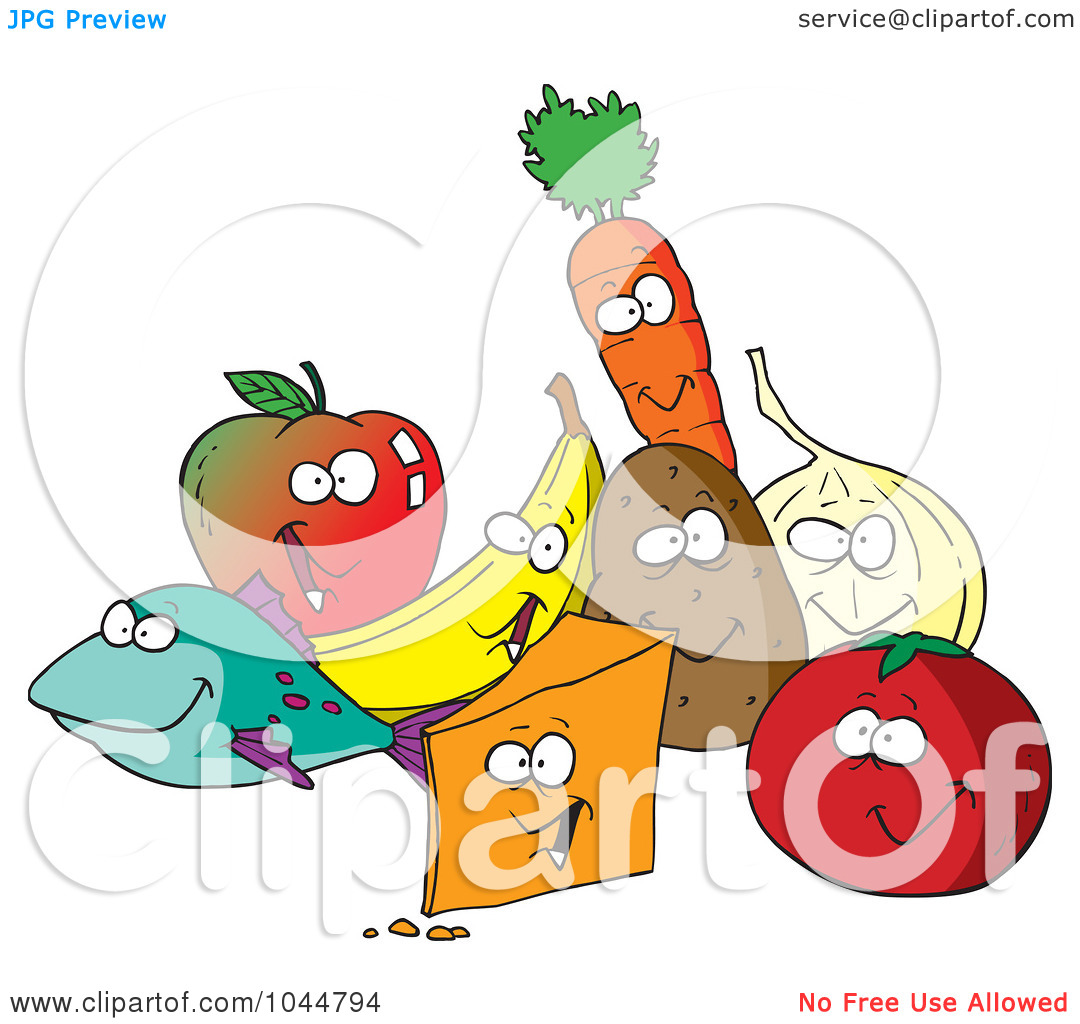 Rf  Clip Art Illustration Of A Cartoon Group Of Foods By Ron Leishman