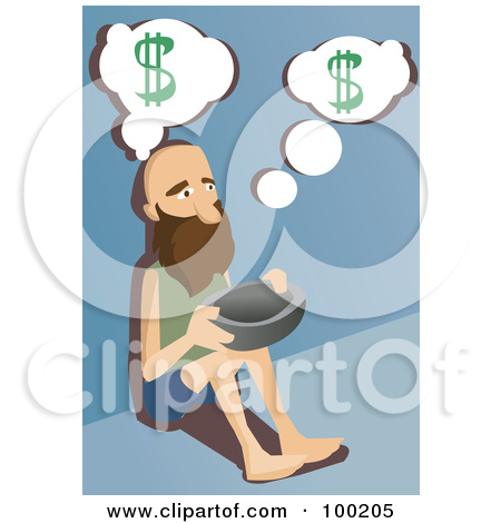Royalty Free  Rf  Clipart Illustration Of A Poor Brunette Block Head