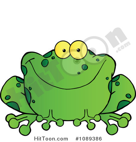 Frog Clipart  1089386  Speckled Green Frog Smiling By Hit Toon