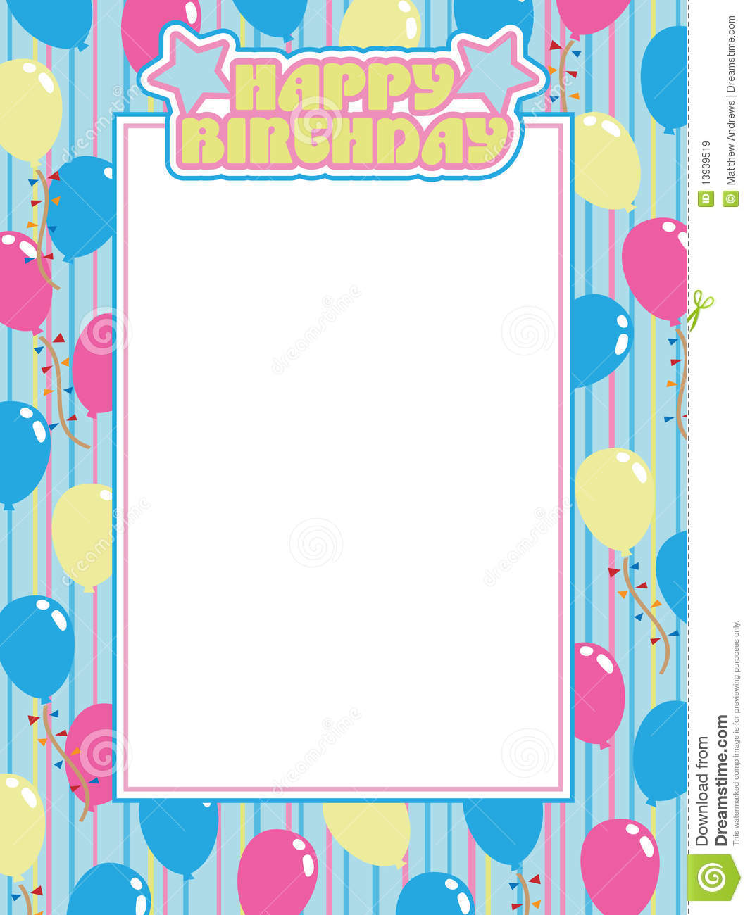 Birthday Frame Royalty Free Stock Images   Image  13939519