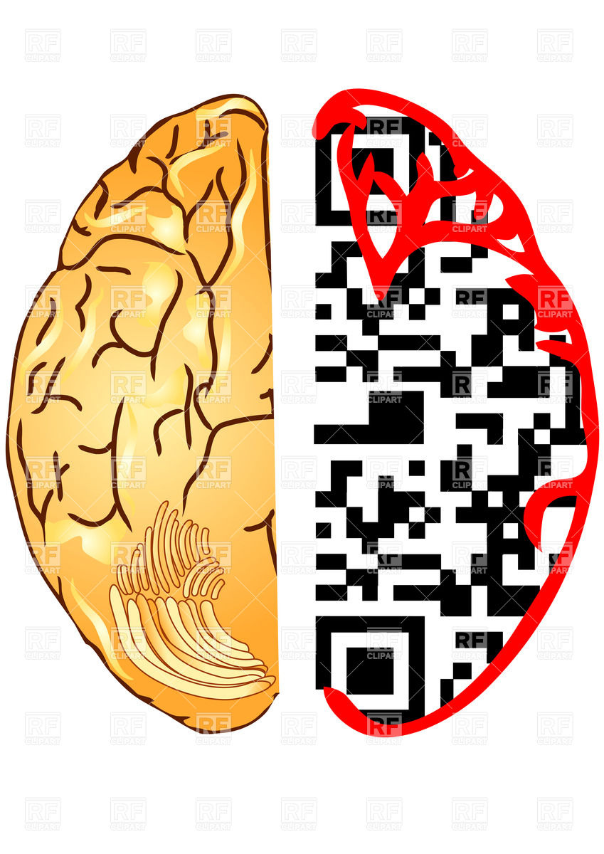 Brain As Qr Code Download Royalty Free Vector Clipart  Eps