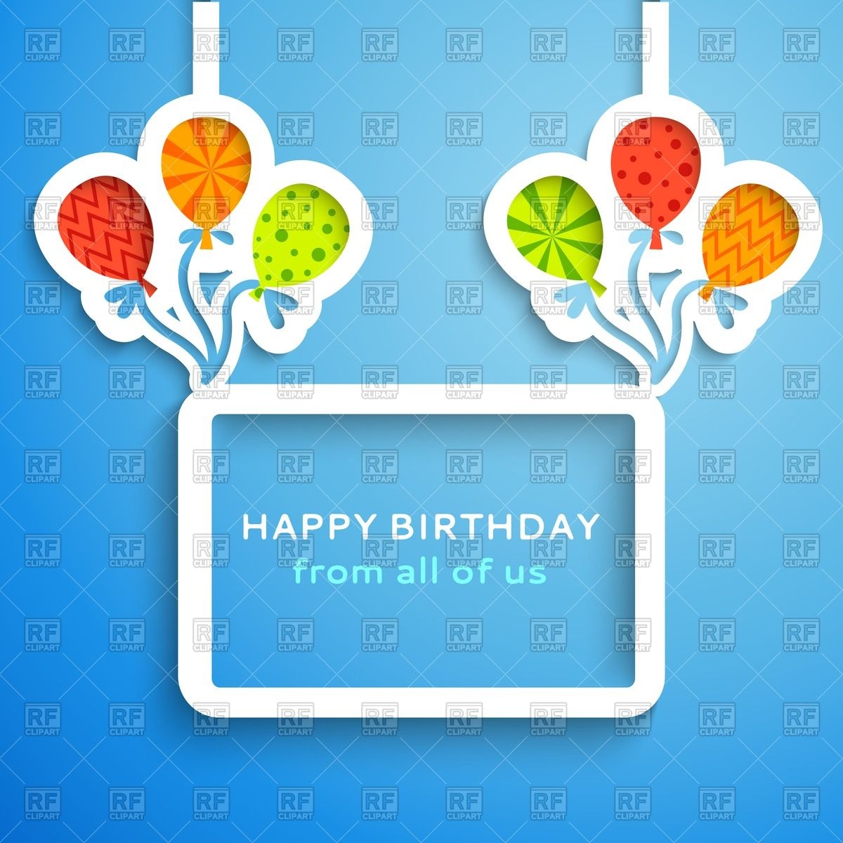 Happy Birthday   Colorful Applique Paper Greeting Card With Balloons