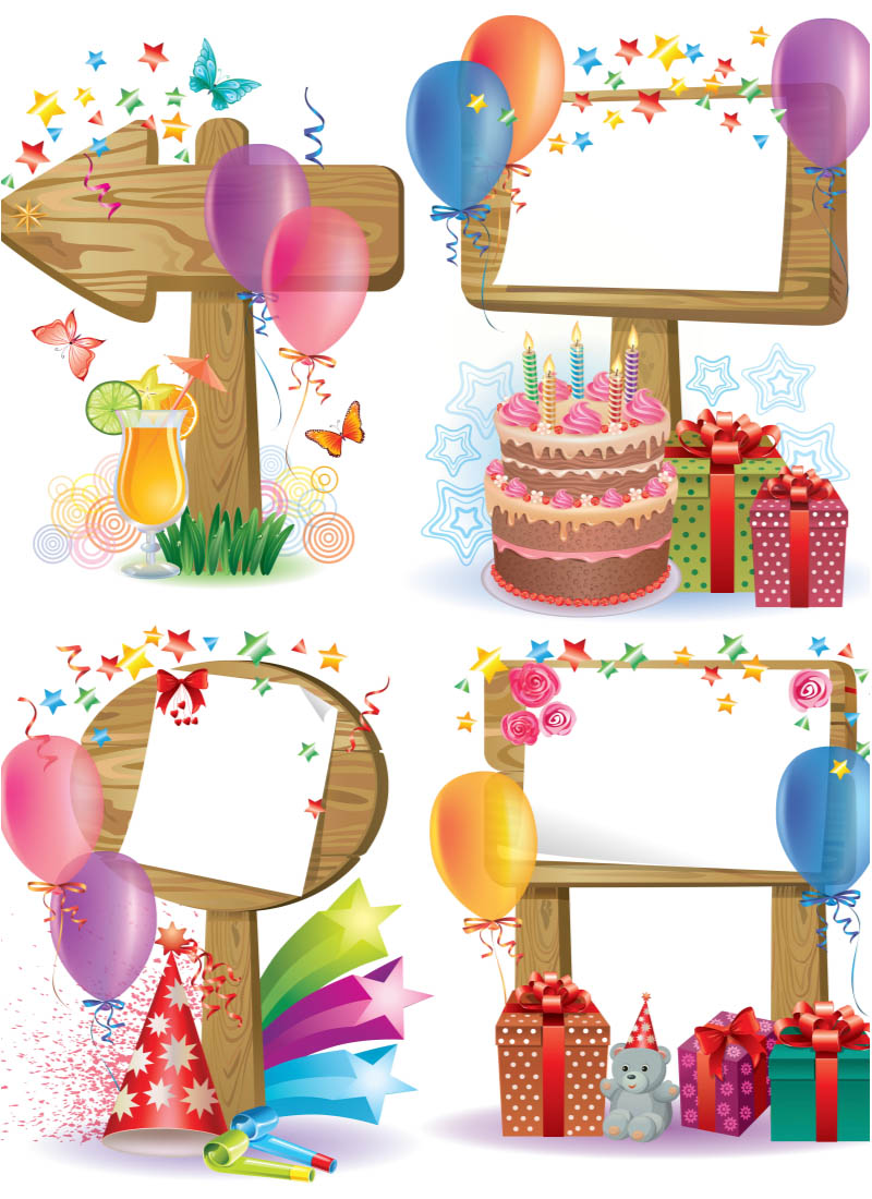 Happy Birthday Decorated Frame Vector   Vector Free