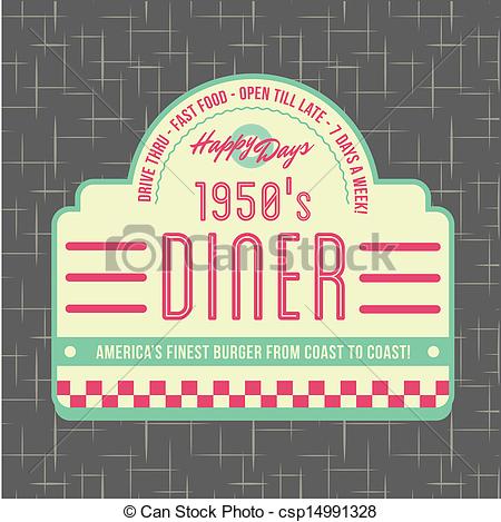 Vector Illustration Of 1950s Diner Style Logo Design   All Fonts Shown