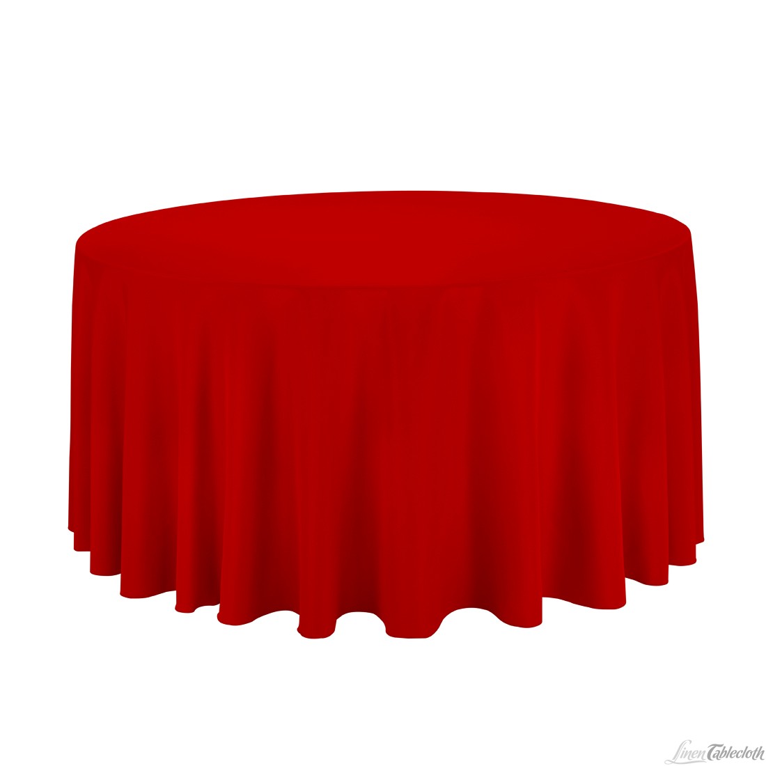 120 Inch Round Polyester Tablecloth Red On A 60 Inch Round Table