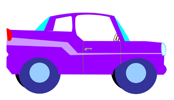 Cartoon Image Of A Purple Car   Free Clip Art