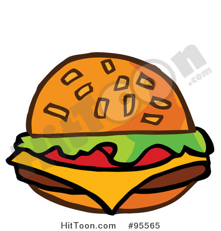 Cheeseburger Clipart  95565  Cartoon Cheeseburger   1 By Hit Toon