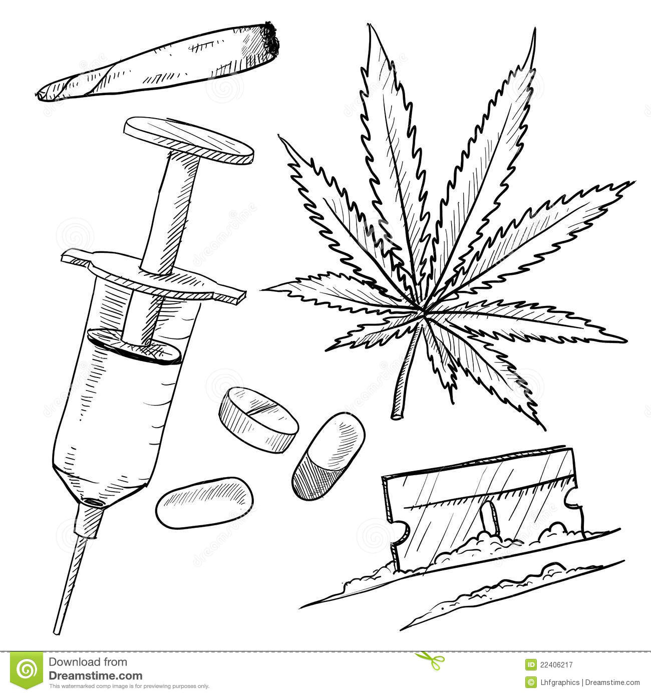 Illegal Drugs Drawing Royalty Free Stock Photography   Image  22406217