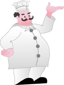 Restaurant Clipart Image   Fat Chef In His Chef Uniform And Chef S Hat