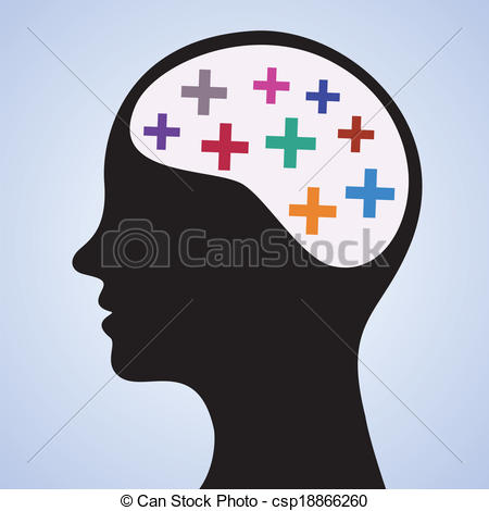 Clip Art Vector Of Positive Thinking Concept   Illustration Of